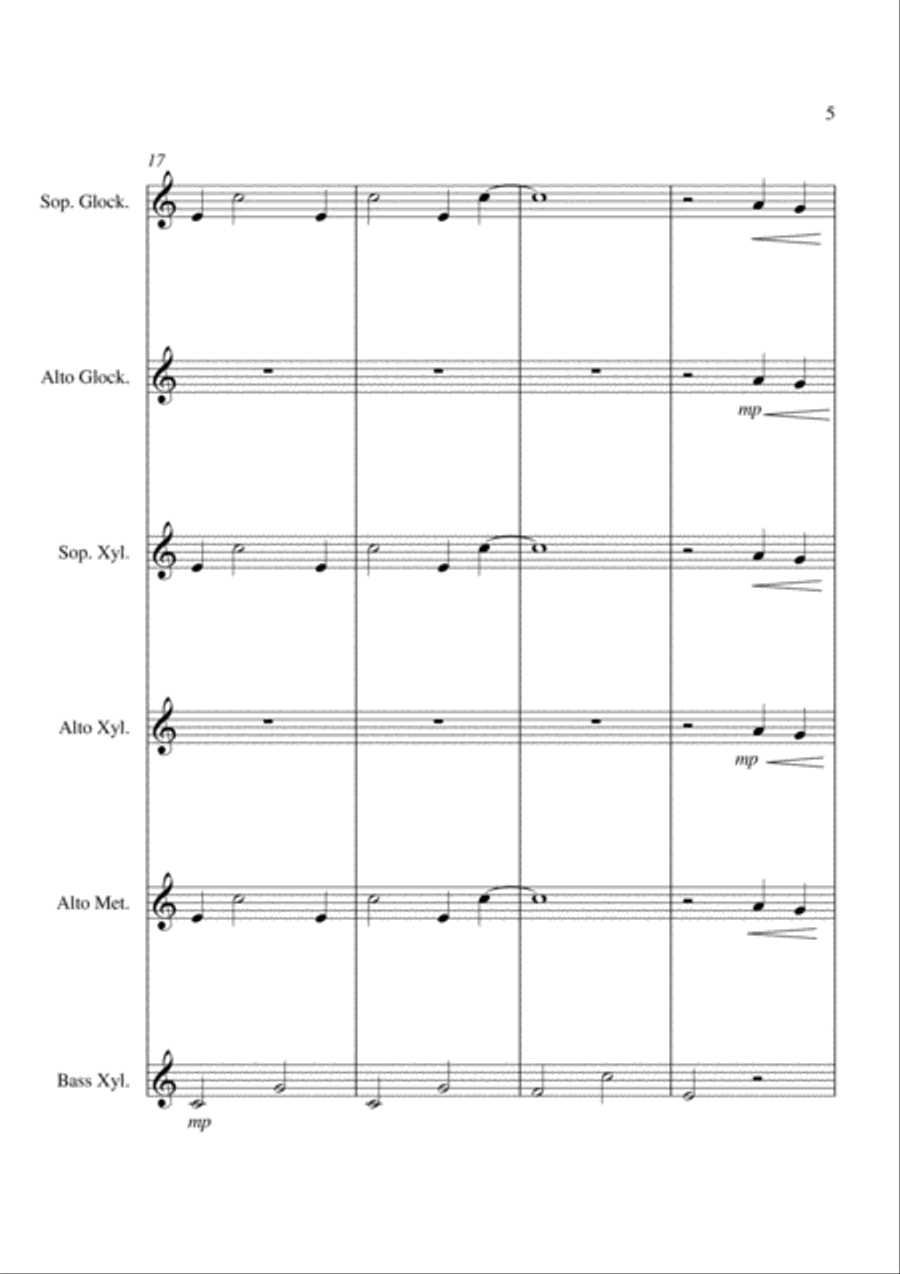The Entertainer (Main Theme) - For Orff Ensemble Percussion Ensemble scores gallery preview page 5