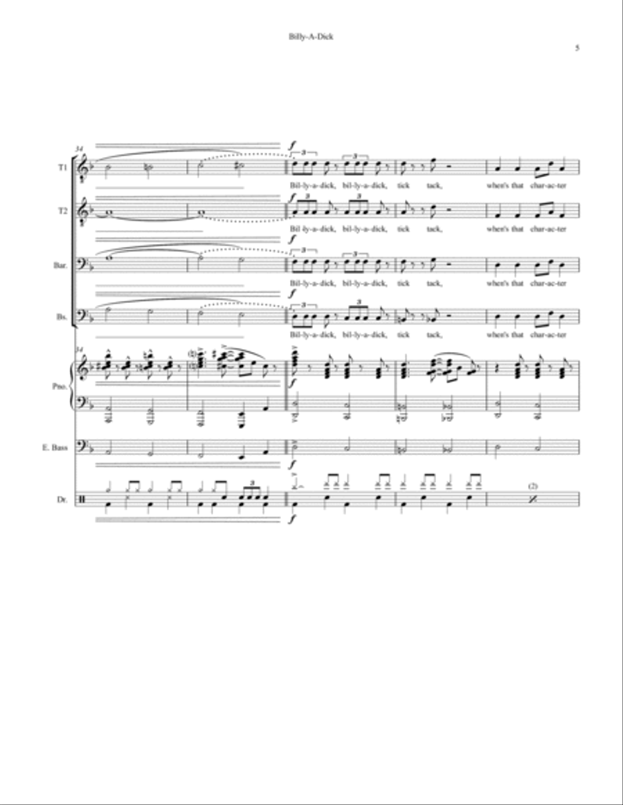 Billy A Dik The Ballad Of The Lonesome Drums Small Ensemble scores gallery preview page 5