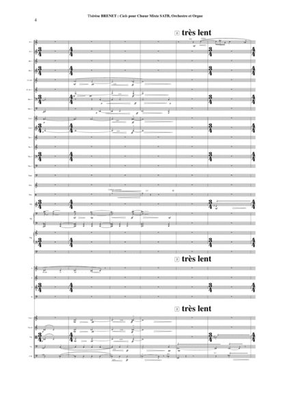 Thérèse Brenet: Ciels for SATB chorus, orchestra and organ, study score