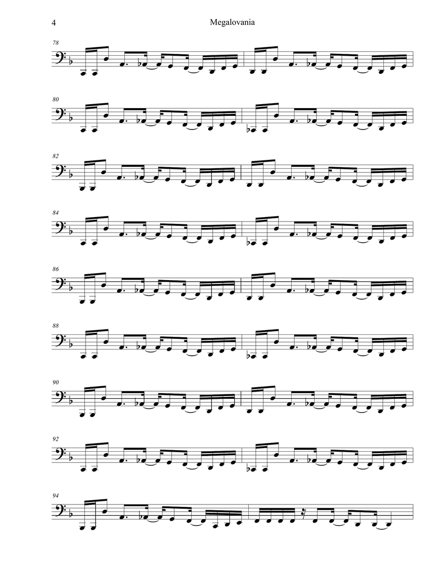 MEGALOVANIA (from Undertale) Tuba scores gallery preview page 4