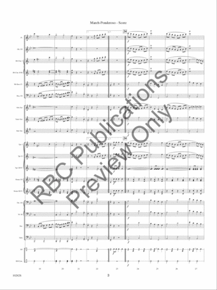 March - Ponderoso March - Ponderoso Concert Band scores gallery preview page 5