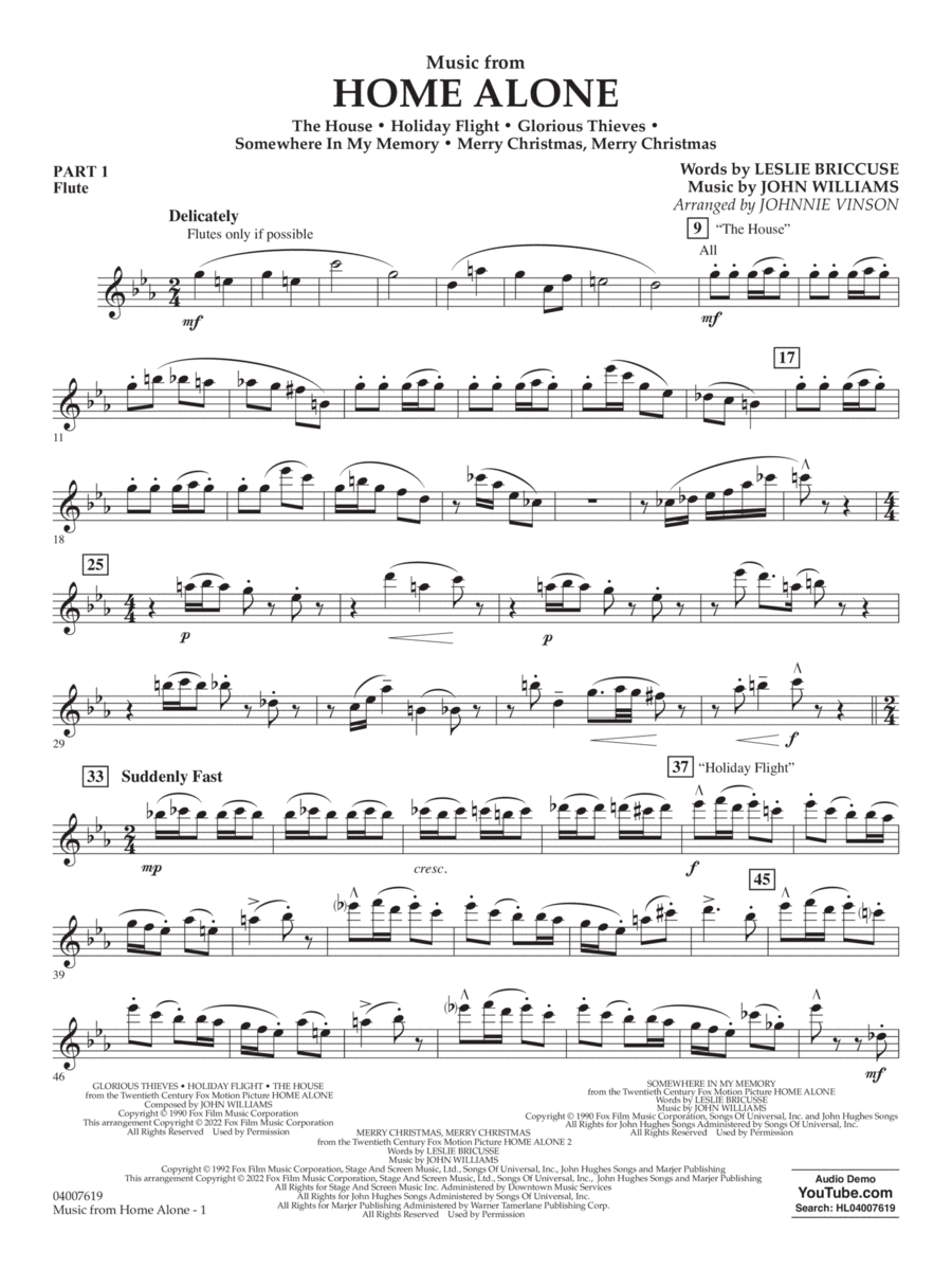 Music from Home Alone - Pt.1 - Flute Concert Band scores gallery preview page 1