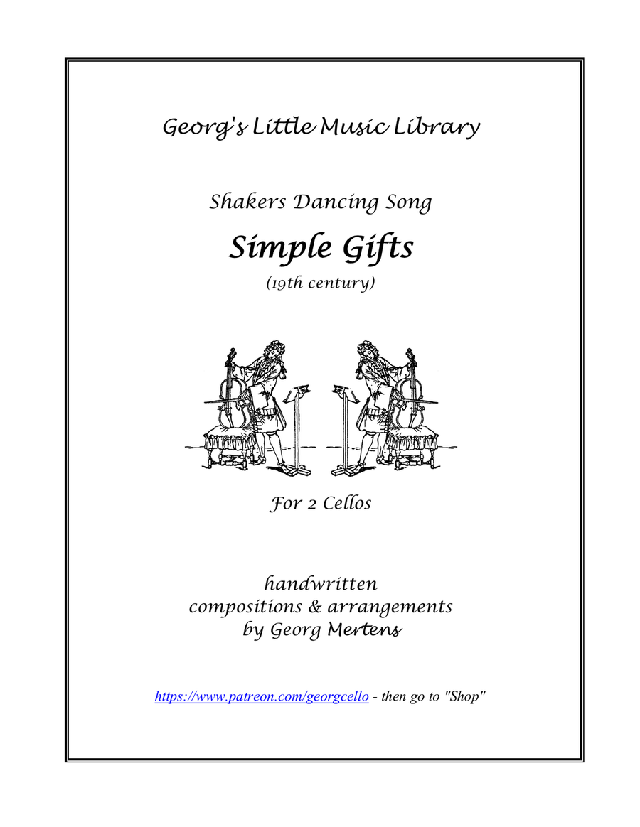 Simple Gifts (Lord of the Dance) for 2 cellos String Duet scores gallery preview page 1
