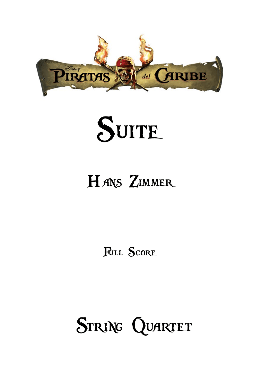 Medley: Wheel Of Fortune with The Medallion Calls, Jack Sparrow, I See Dead People In Boats, and ... String Quartet scores gallery preview page 1