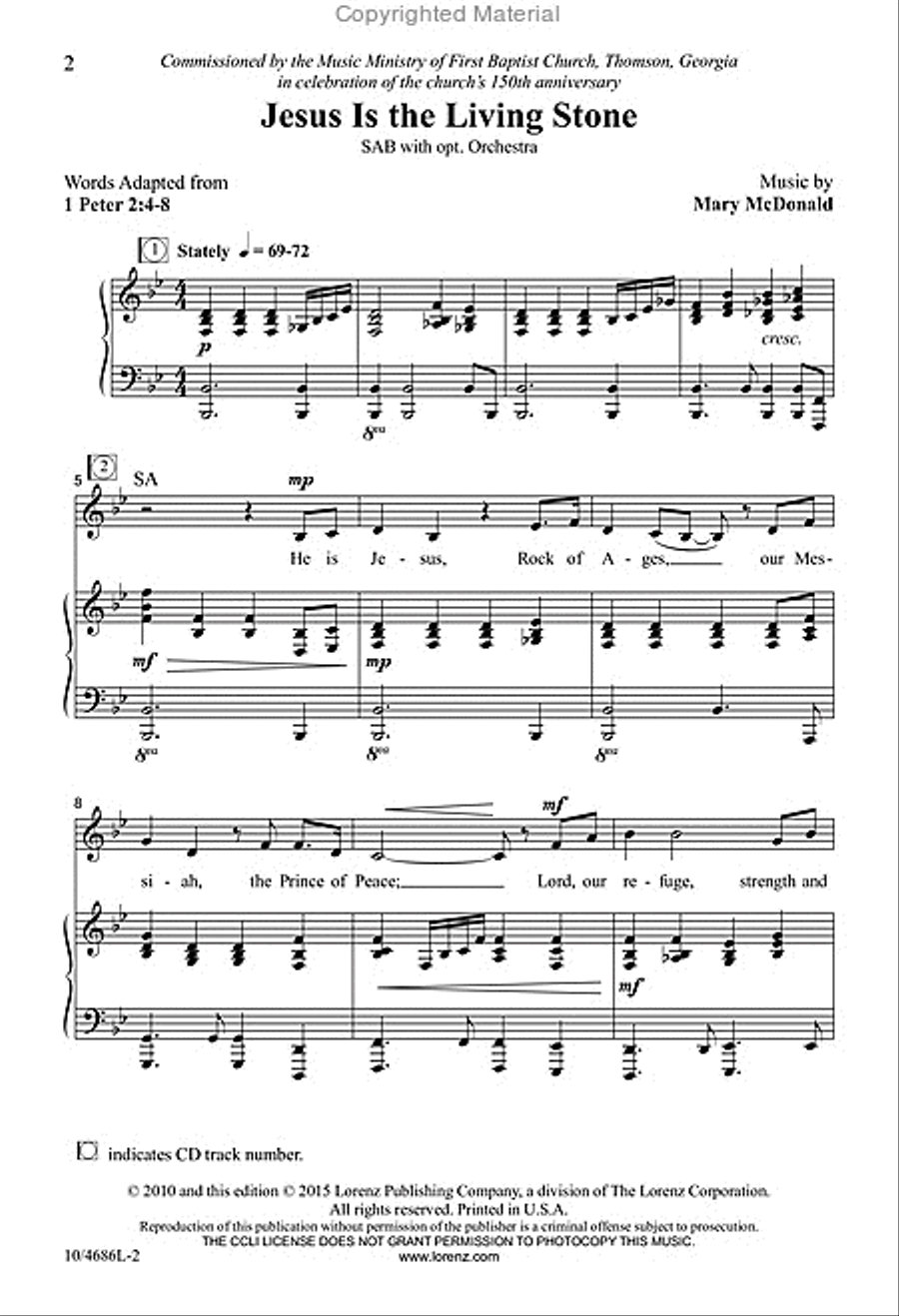 Jesus Is the Living Stone 3-Part scores gallery preview page 2