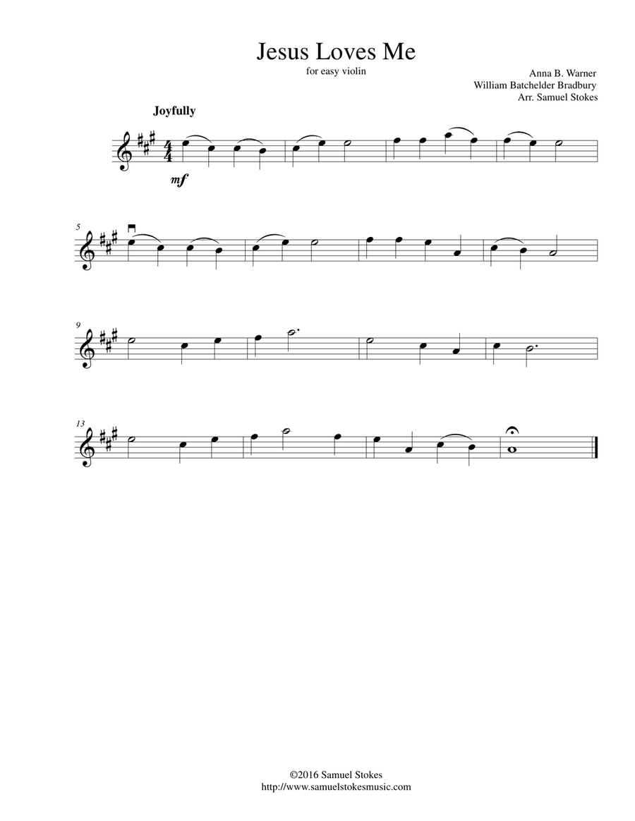 Jesus Loves Me - for easy violin Violin Solo scores gallery preview page 1
