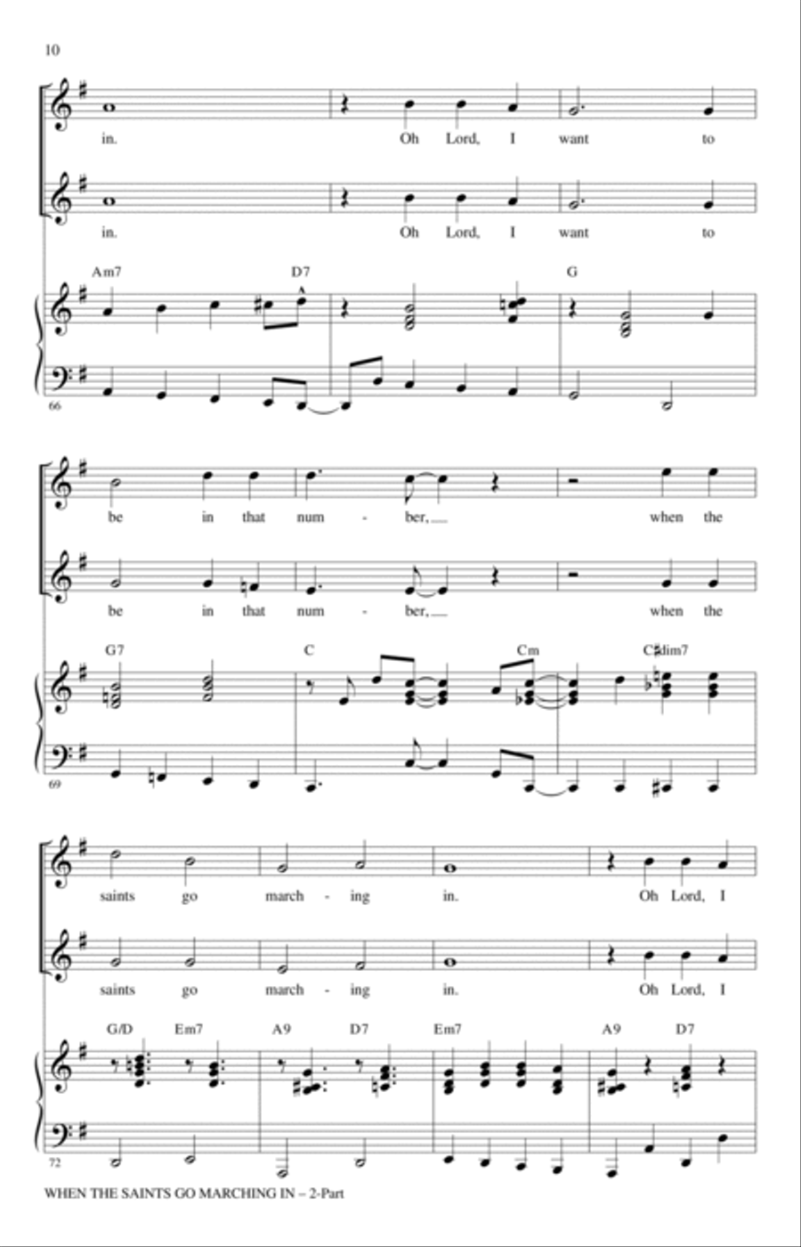 When The Saints Go Marching In (arr. Mac Huff) 2-Part scores gallery preview page 8