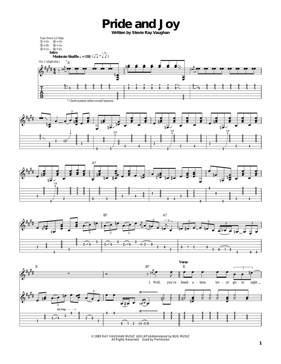 Pride And Joy Acoustic Guitar scores gallery preview page 1