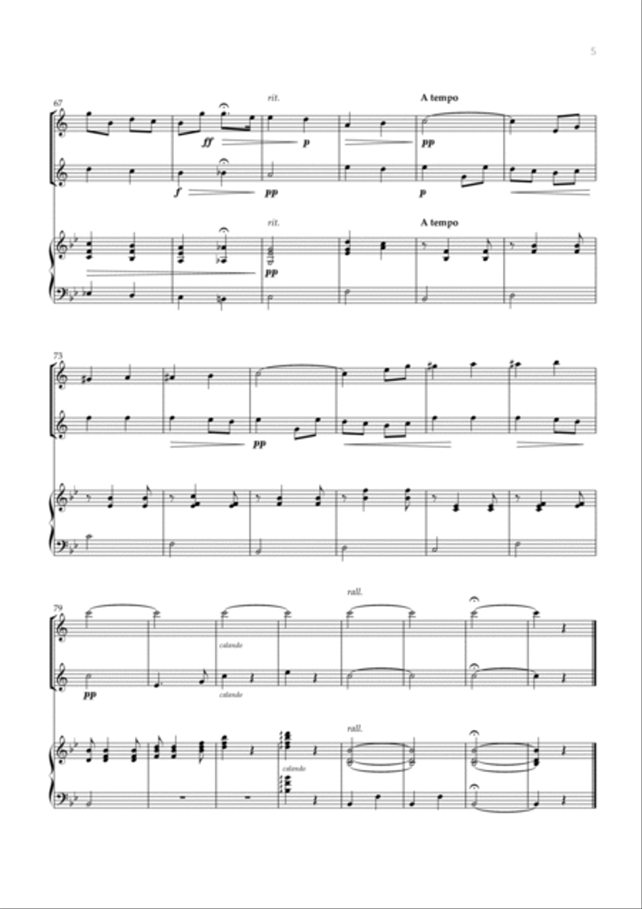 Salut D’amour (Trumpet Duet and Piano) - Edward Elgar Trumpet Duet scores gallery preview page 5