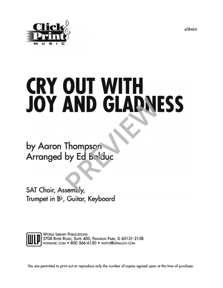 Cry Out with Joy and Gladness image number null