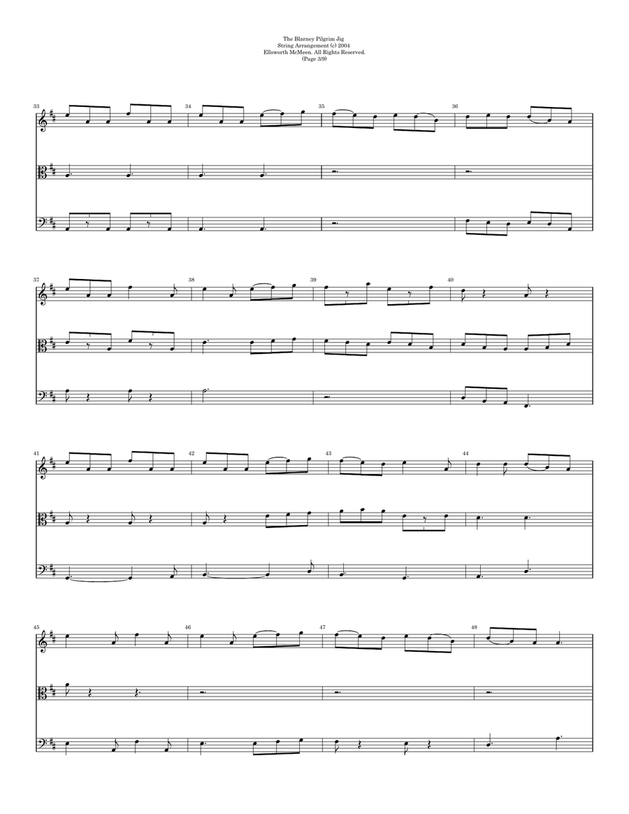 Blarney Pilgrim Jig for Classical String Trio (Violin, Viola, and Cello) String Quartet scores gallery preview page 6