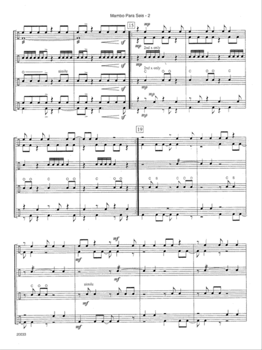 Mambo Para Seis Mambo Para Seis Chamber Music scores gallery preview page 3