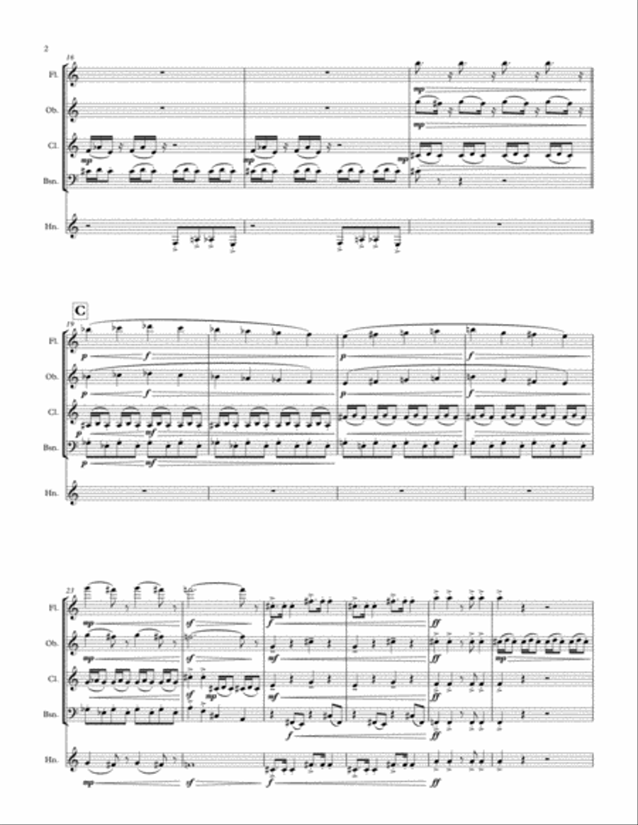 Psycho (prelude) Woodwind Quintet scores gallery preview page 2