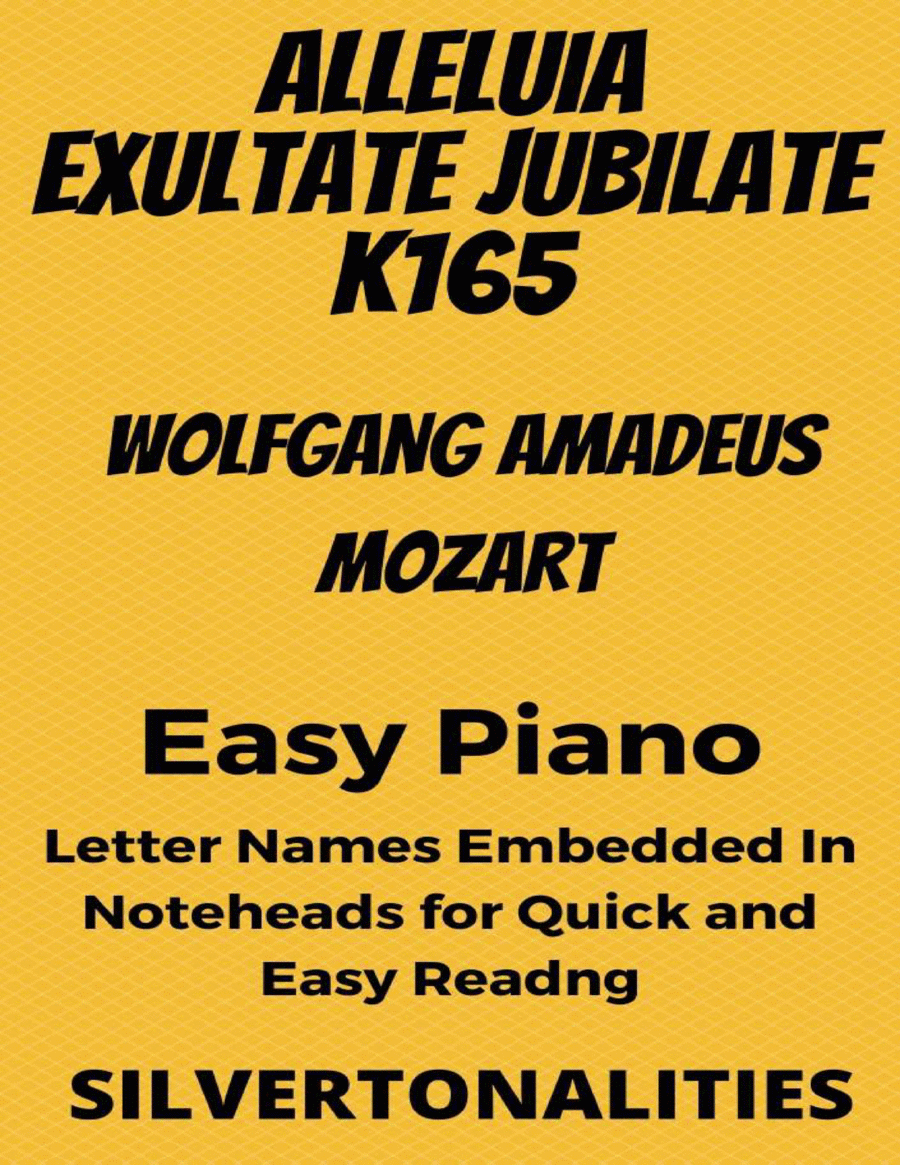 Alleluia Exultate Jubilate K165 Easy Piano Sheet Music