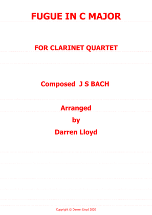 Book cover for Fugue in C major - Clarinet quartet