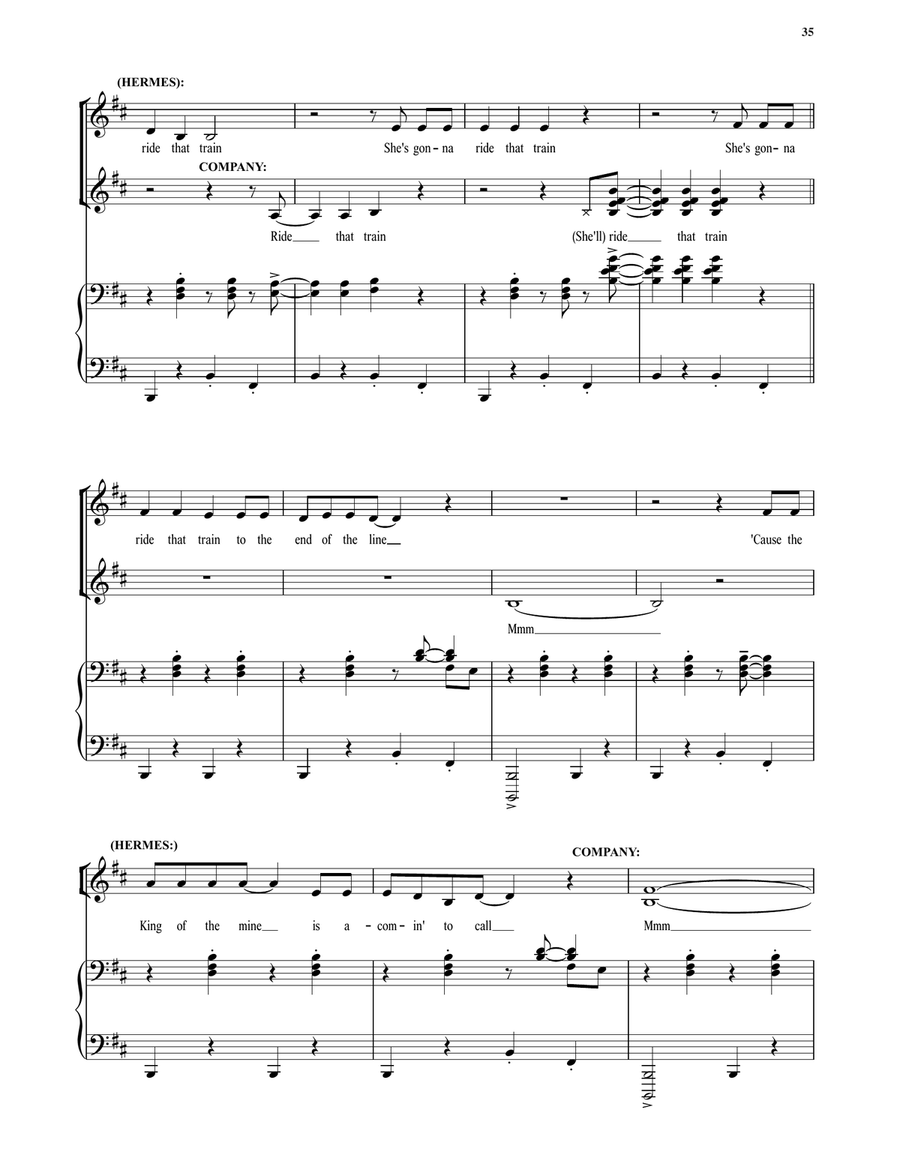 Way Down Hadestown I (from Hadestown) Voice scores gallery preview page 3