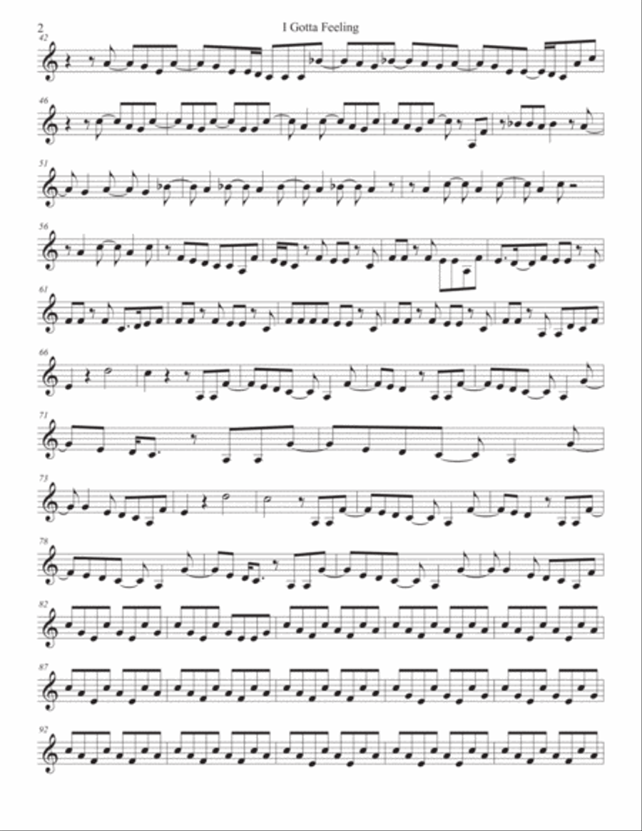 I Gotta Feeling Trumpet Solo scores gallery preview page 2