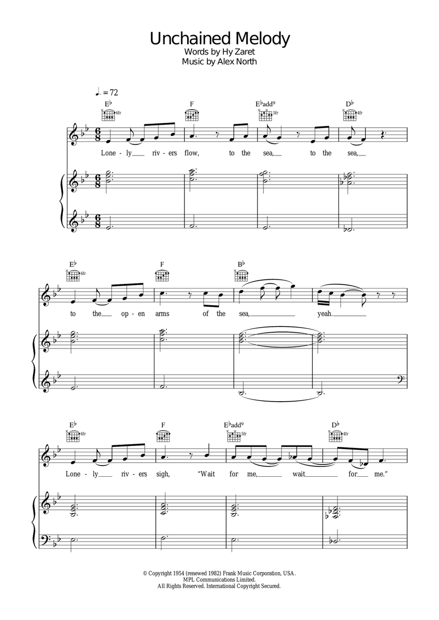 Unchained Melody Acoustic Guitar scores gallery preview page 1