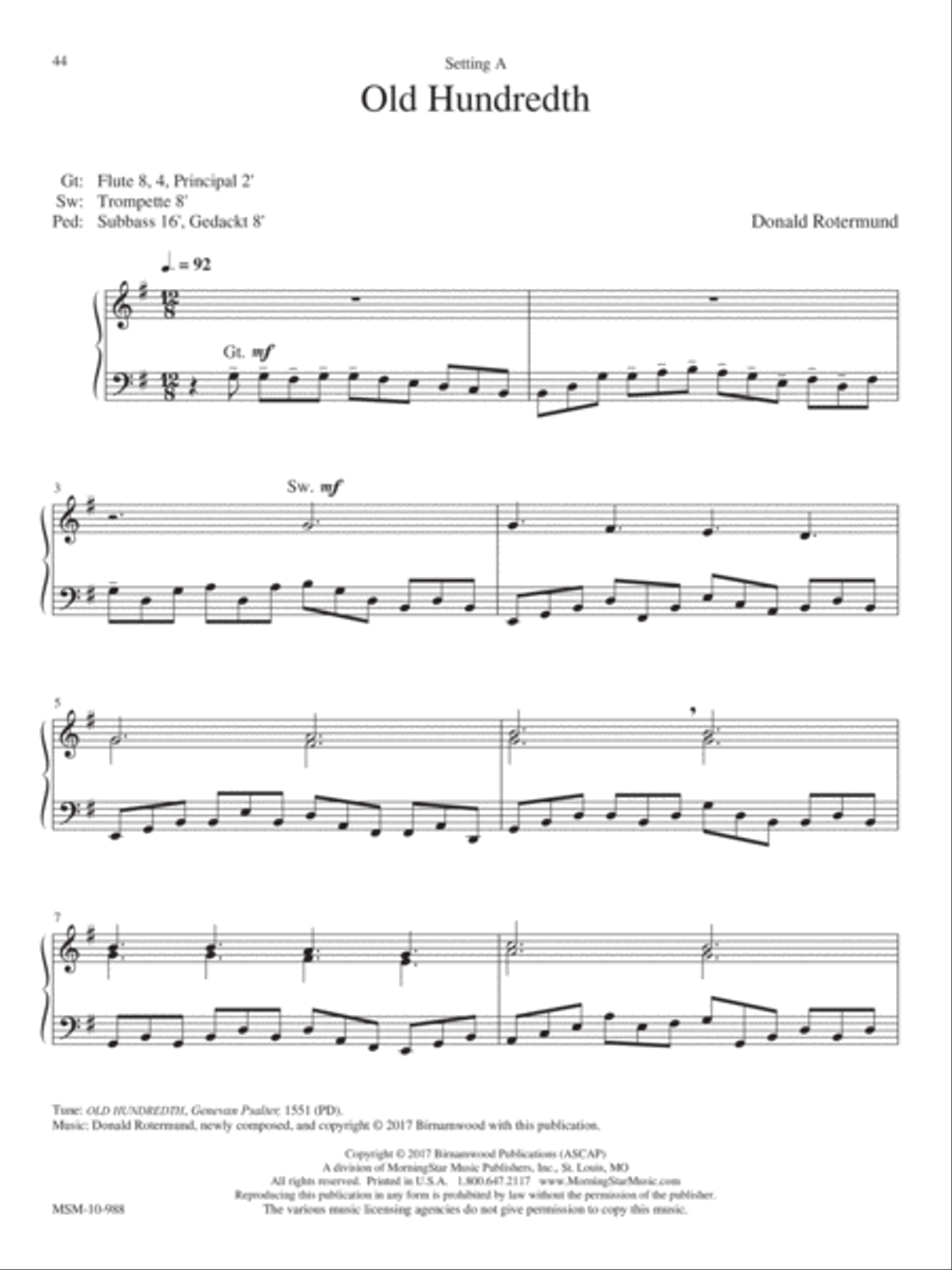 Old Hundredth Old Hundredth Organ scores gallery preview page 1