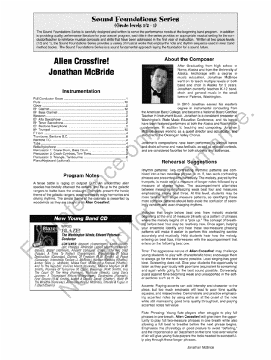 Alien Crossfire! Concert Band scores gallery preview page 3