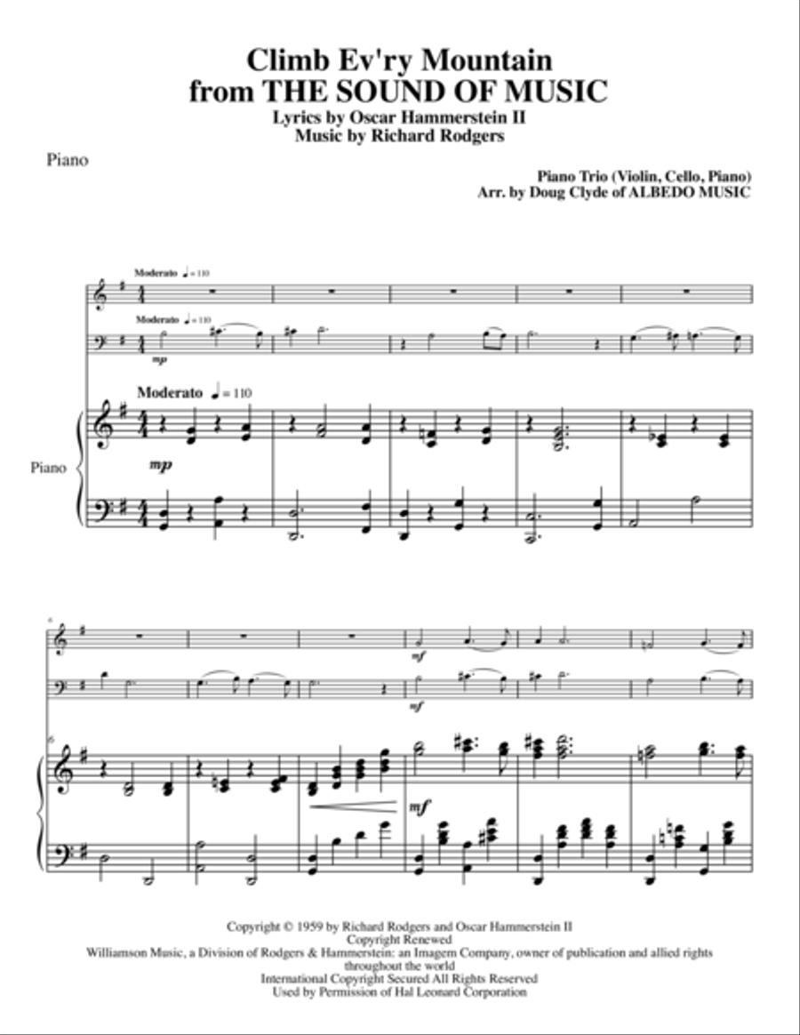 Climb Ev'ry Mountain Climb Ev'ry Mountain Piano Trio scores gallery preview page 1