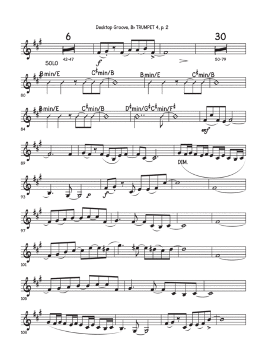 Desktop Grove for big band trumpet 4 Small Ensemble scores gallery preview page 2