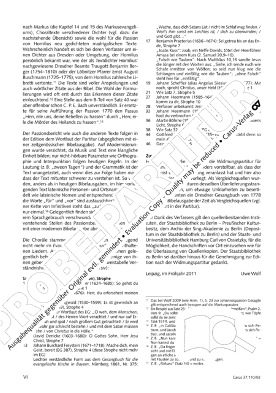 Markuspassion. Werkausgabe Reihe 1, Bd. 7 (Homilius) 4-Part scores gallery preview page 7