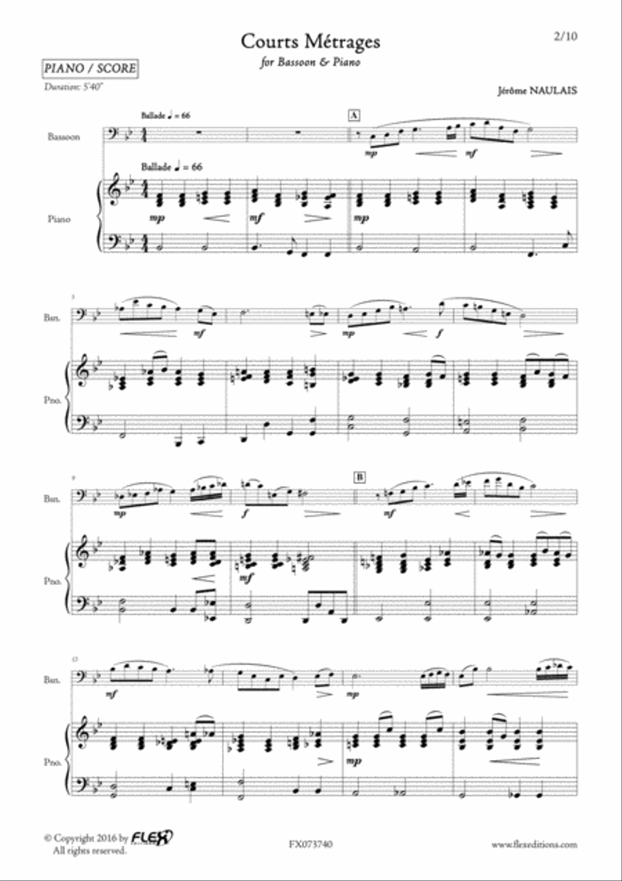 Courts Metrages Bassoon scores gallery preview page 2