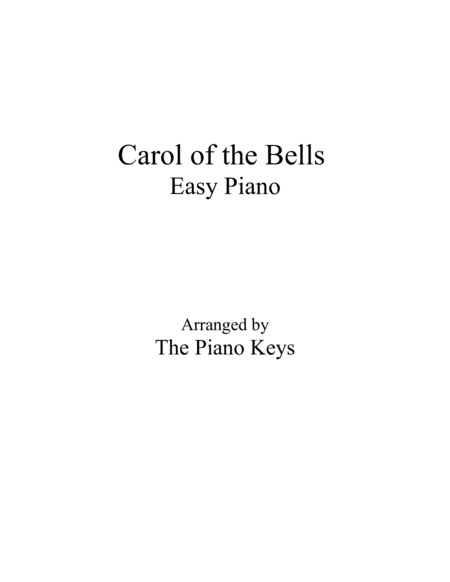 Carol of the Bells Easy Piano