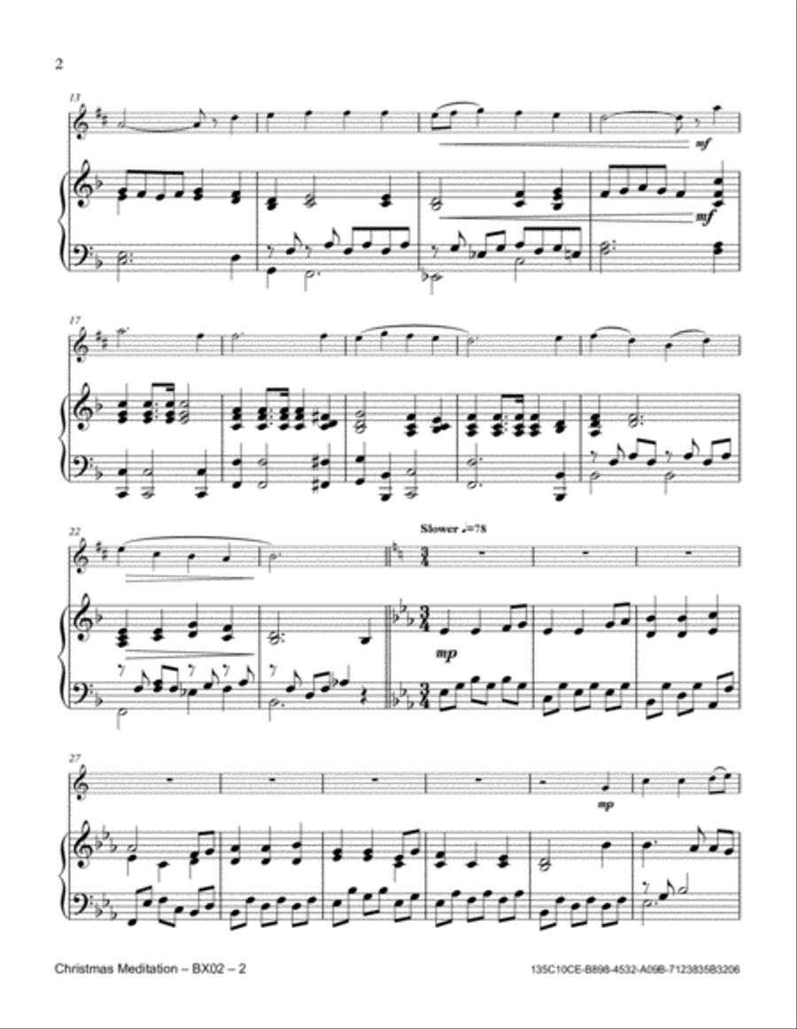 Christmas Meditation Baritone Saxophone scores gallery preview page 2