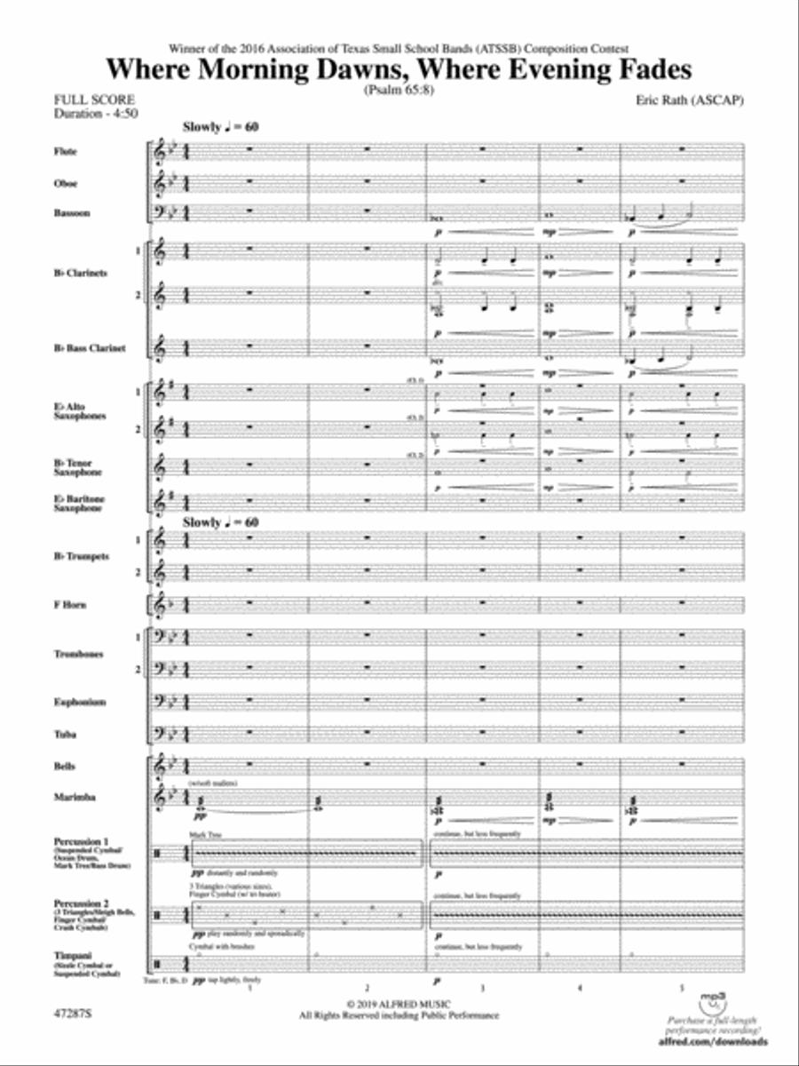 Where Morning Dawns, Where Evening Fades: Score Concert Band scores gallery preview page 2
