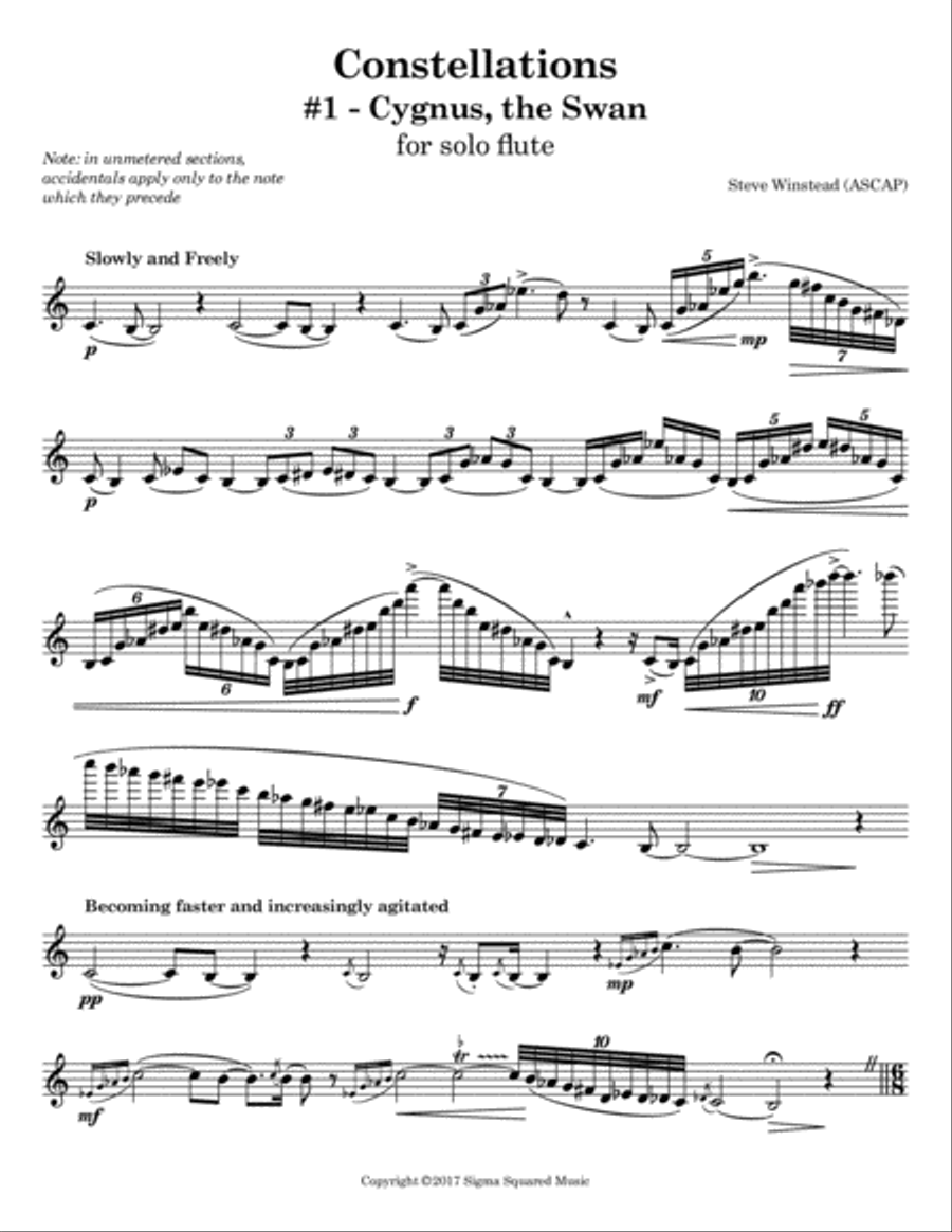 Constellations: #1 - Cygnus, The Swan Flute Solo scores gallery preview page 2