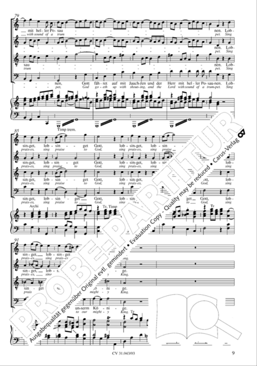God goeth up with shouting (Gott fahret auf mit Jauchzen) 4-Part scores gallery preview page 10
