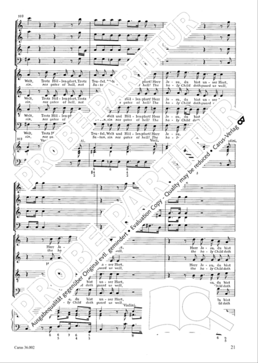 The newly born child (Das neugeborne Kindelein) 4-Part scores gallery preview page 22