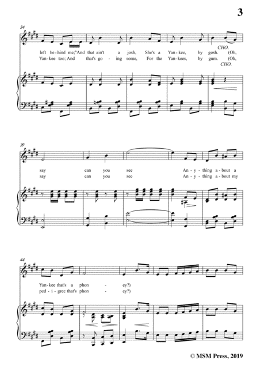 George M. Cohan-Yankee Doodle Boy,in E Major,for Voice&Piano Voice scores gallery preview page 5