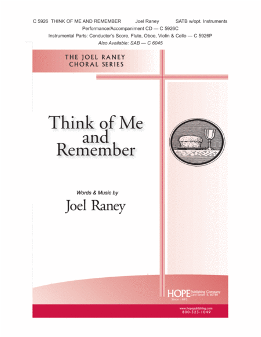 Book cover for Think of Me and Remember