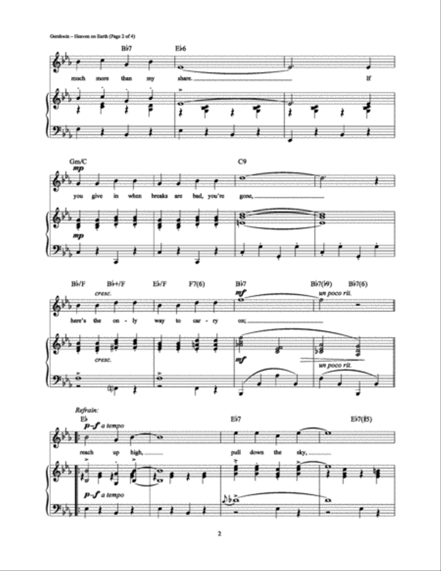 Heaven on Earth Piano, Vocal, Guitar scores gallery preview page 2