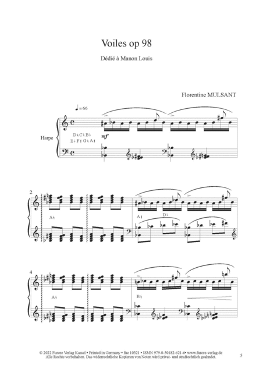 Voiles op. 98 Harp scores gallery preview page 2