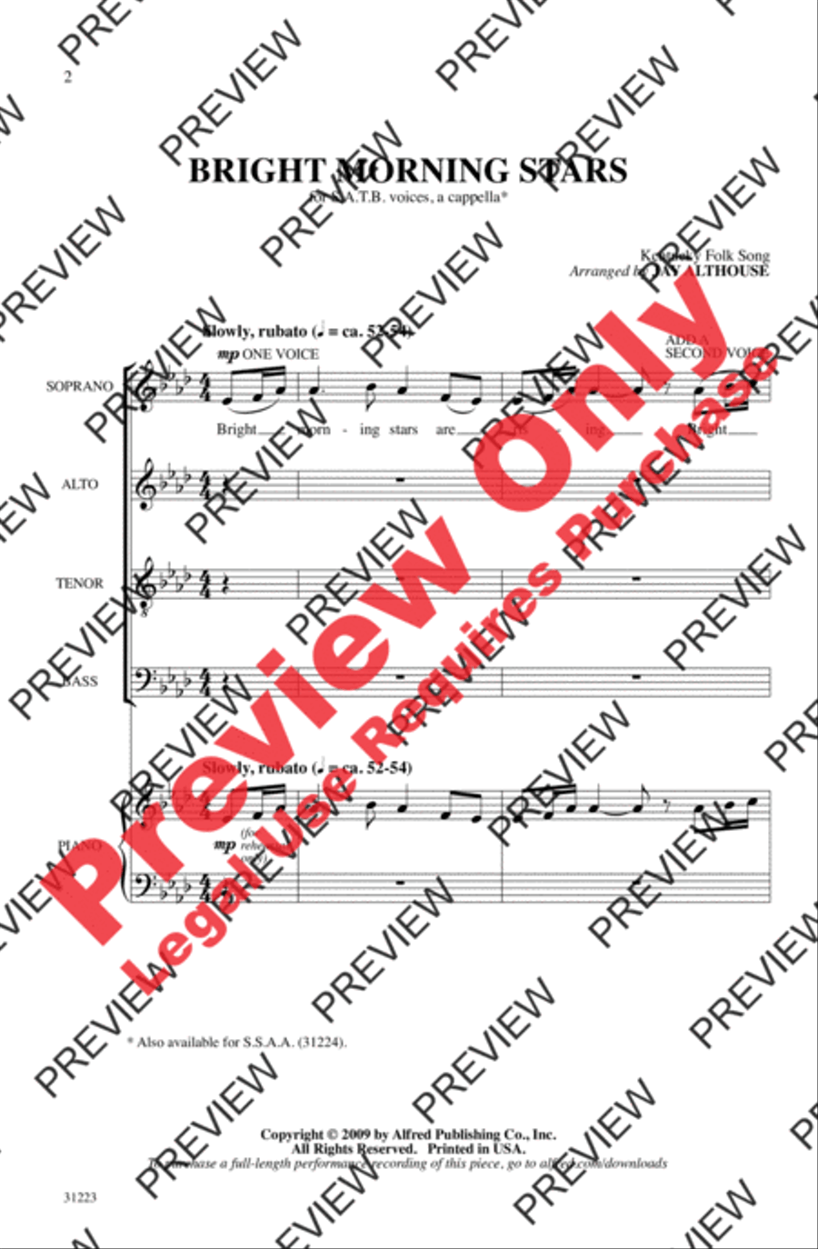 Bright Morning Stars Bright Morning Stars 4-Part scores gallery preview page 2
