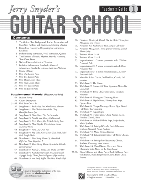 Jerry Snyder's Guitar School, Teacher's Guide, Book 1
