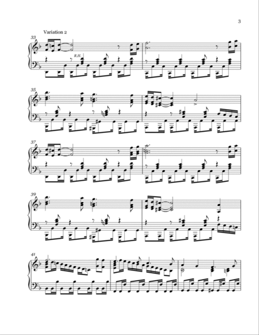 Little King John The Flood 3: Theme & Variations Piano Solo scores gallery preview page 3