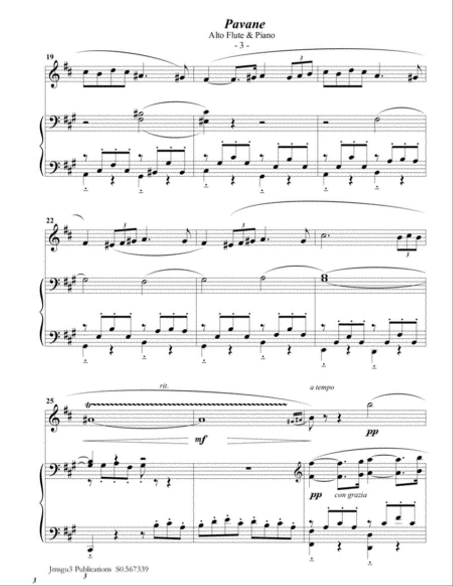 Fauré: Pavane Op. 50 for Alto Flute & Piano Fauré: Pavane Op. 50 for Alto Flute & Piano Flute Solo scores gallery preview page 3
