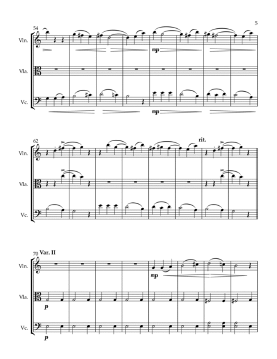 3 Trios A Rose for My Beloved Bird In Flight Song of the Rogue String Trio scores gallery preview page 5