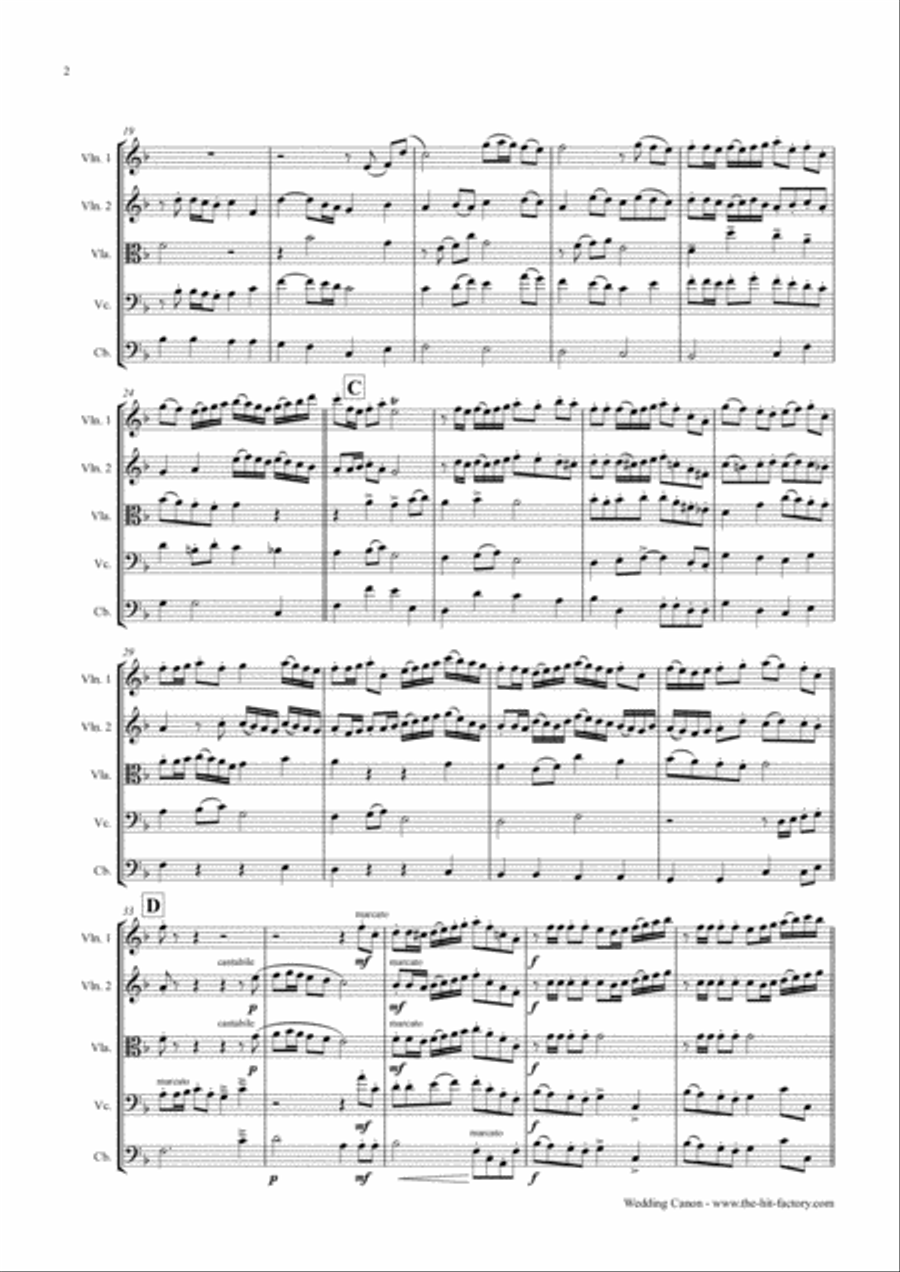 Wedding Canon - Festive Concert Piece - String Orchestra String Quartet scores gallery preview page 2