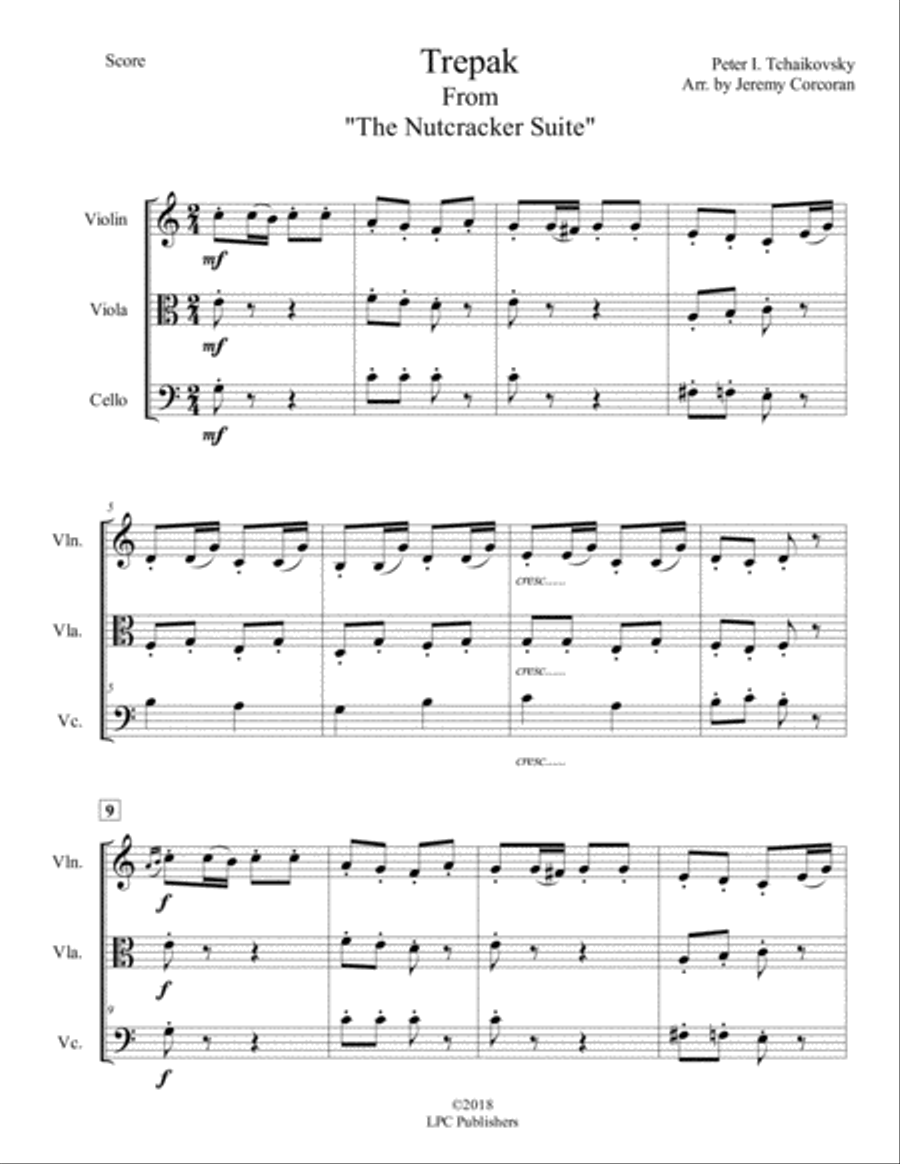 Trepak from The Nutcracker Suite for String Trio String Trio scores gallery preview page 2