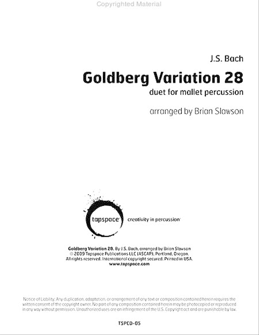 Goldberg Variation 28 Marimba scores gallery preview page 2