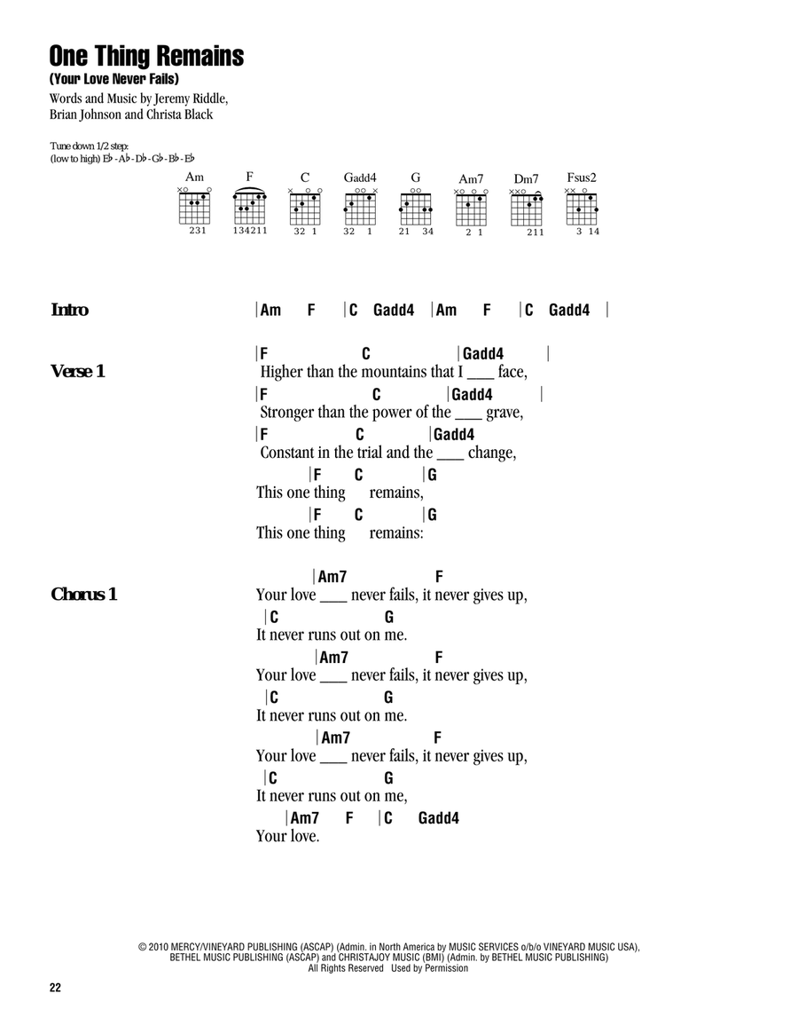 One Thing Remains (Your Love Never Fails) Guitar scores gallery preview page 1