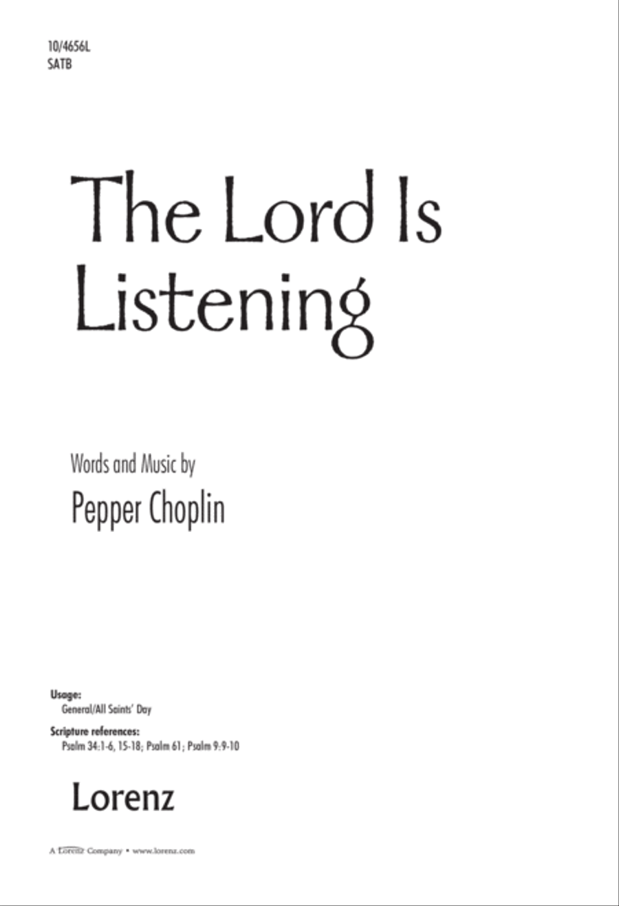 The Lord Is Listening 4-Part scores gallery preview page 1