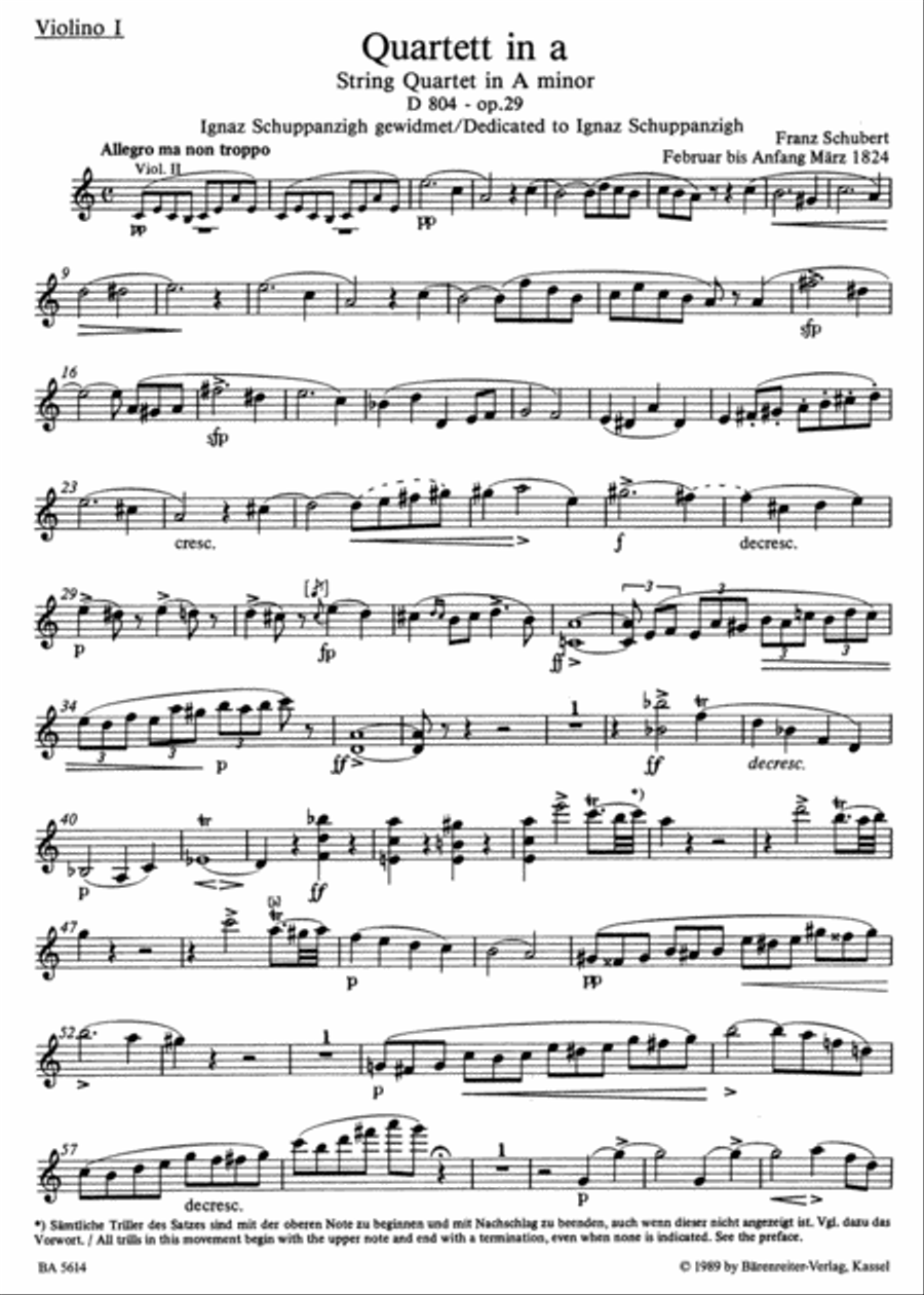 Two String Quartets - A Minor 