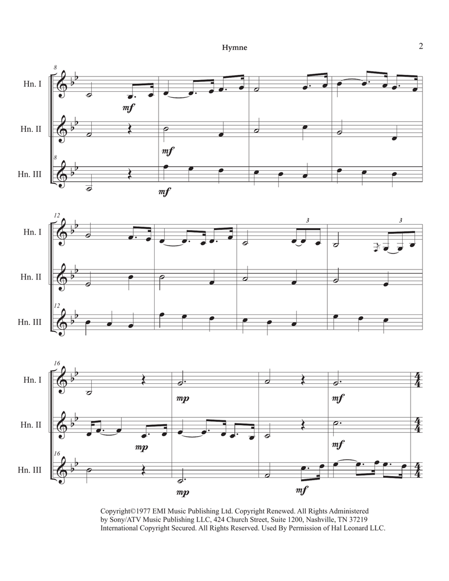 Hymne Brass Ensemble scores gallery preview page 6
